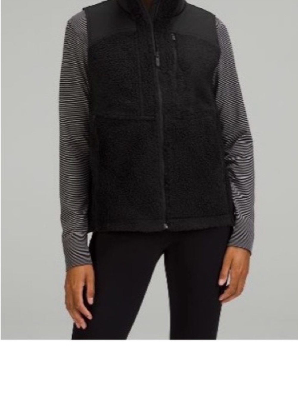 Lululemon Textured Fleece Full-Zip Vest Black Size 4